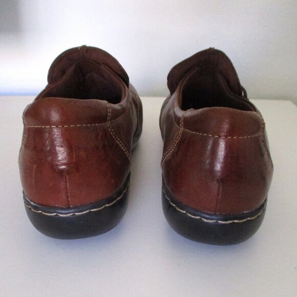 Clarks bendables Womens Brown Leather Loafer - Size 9.5M - Picture 8 of 9